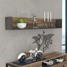Wandregal >Husum I< in Betonoptik Dunkelgrau -...