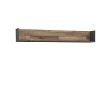 Wandregal >Husum I< in Betonoptik Dunkelgrau - 170x25,6x21,9cm (BxHxT)