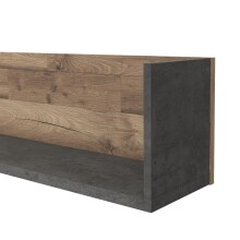 Wandregal >Husum I< in Betonoptik Dunkelgrau - 170x25,6x21,9cm (BxHxT)