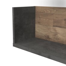 Wandregal >Husum I< in Betonoptik Dunkelgrau - 170x25,6x21,9cm (BxHxT)