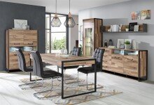 Wandregal >Husum I< in Betonoptik Dunkelgrau - 170x25,6x21,9cm (BxHxT)