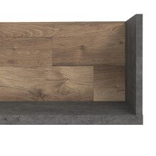 Wandregal >Husum I< in Betonoptik Dunkelgrau - 170x25,6x21,9cm (BxHxT)