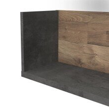 Wandregal >Husum I< in Betonoptik Dunkelgrau - 170x25,6x21,9cm (BxHxT)