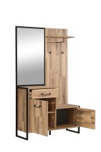 Kompaktgarderobe >Husum I< in Schwarz - 114,1x199,9x41,5cm (BxHxT)