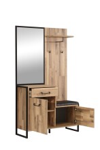 Kompaktgarderobe >Husum I< in Schwarz - 114,1x199,9x41,5cm (BxHxT)