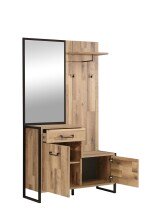 Kompaktgarderobe >Husum I< in Schwarz - 114,1x199,9x41,5cm (BxHxT)