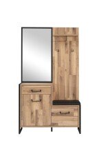 Kompaktgarderobe >Husum I< in Schwarz - 114,1x199,9x41,5cm (BxHxT)