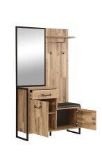 Kompaktgarderobe >Husum I< in Schwarz - 114,1x199,9x41,5cm (BxHxT)