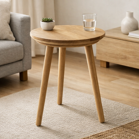 Hocker >Anacortes< in Eiche geölt aus Massivholz - 35x45x35cm (BxHxT)