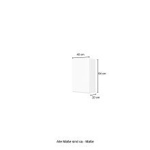 Hängeschrank >Arezzo< in Eiche Rauchsilber Nachbildung - 40x64x20cm (BxHxT)