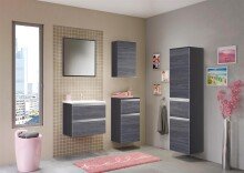 Hängeschrank >Arezzo< in Eiche Rauchsilber Nachbildung - 40x64x20cm (BxHxT)