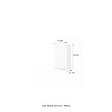 Hängeschrank >Garda< in weiß-matt - 40x64x20cm (BxHxT)