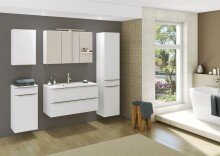 Hängeschrank >Garda< in weiß-matt - 40x64x20cm (BxHxT)