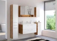 Hängeschrank >Livorno< in weiß-matt - 30x64x20cm (BxHxT)