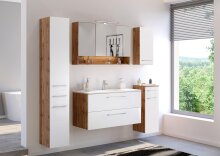 Hängeschrank >Livorno< in weiß-matt - 30x64x20cm (BxHxT)