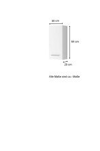 Hängeschrank >Porta< in Hochglanz-Weiß - 30x64x20cm (BxHxT)