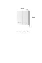 Hängeschrank >Porta< in Hochglanz-Weiß - 60x64x20cm (BxHxT)