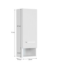 Hängeschrank >Riga< in Grün-Matt - 25x71x20cm (BxHxT)