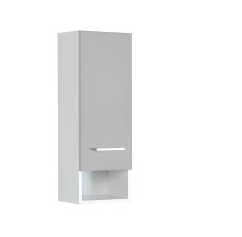 Hängeschrank >Riga< in Hellgrau-Matt - 25x71x20cm (BxHxT)