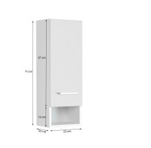 Hängeschrank >Riga< in Weiß-Matt - 25x71x20cm (BxHxT)