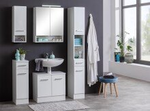 Hängeschrank >Riga< in Weiß-Matt - 25x71x20cm (BxHxT)