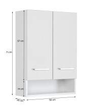 Hängeschrank >Riga< in Weiß-Matt - 50x71x20cm (BxHxT)