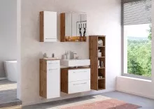 Badregal >Livorno< in Wotan-Eiche - 25x130x35cm (BxHxT)
