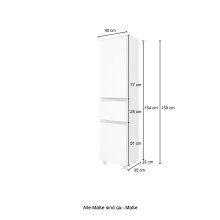 Midischrank >Arezzo< in Eiche Rauchsilber Nachbildung - 40x154x35cm (BxHxT)