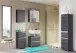 Midischrank >Arezzo< in Eiche Rauchsilber Nachbildung - 40x154x35cm (BxHxT)