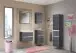 Midischrank >Arezzo< in Eiche Rauchsilber Nachbildung - 40x154x35cm (BxHxT)