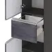 Midischrank >Arezzo< in Eiche Rauchsilber Nachbildung - 40x154x35cm (BxHxT)