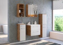 Midischrank >Livorno< in weiß-matt - 30x130x35cm (BxHxT)