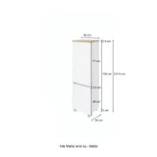 Midischrank >Pienza< in Grau-matt - 40x130x35cm (BxHxT)