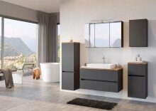 Midischrank >Pienza< in Grau-matt - 40x130x35cm (BxHxT)