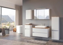 Midischrank >Pienza< in weiß-matt - 40x130x35cm (BxHxT)