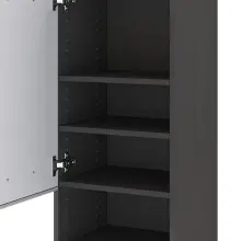 Hochschrank >Arezzo< in Eiche Rauchsilber Nachbildung - 40x180x35cm (BxHxT)