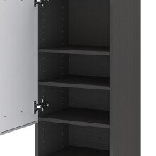 Hochschrank >Arezzo< in Eiche Rauchsilber Nachbildung - 40x180x35cm (BxHxT)