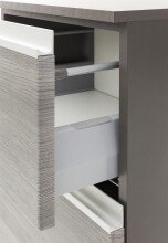 Hochschrank >Arezzo< in Eiche Rauchsilber Nachbildung - 40x180x35cm (BxHxT)