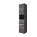 Hochschrank >Arezzo< in Eiche Rauchsilber Nachbildung - 40x180x35cm (BxHxT)