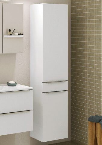 Seitenschrank >Garda< in Weiß-Matt - 40x180x35cm (BxHxT)