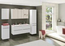 Seitenschrank >Garda< in Weiß-Matt - 40x180x35cm (BxHxT)