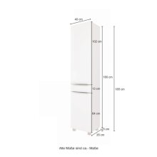 Seitenschrank >Garda< in Weiß-Matt - 40x180x35cm (BxHxT)