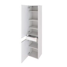 Seitenschrank >Garda< in Weiß-Matt - 40x180x35cm (BxHxT)
