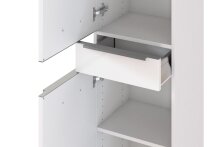 Seitenschrank >Garda< in Weiß-Matt - 40x180x35cm (BxHxT)