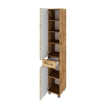 Hochschrank >Livorno< in Wotan-Eiche - 30x180x35cm (BxHxT)