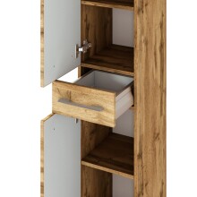 Hochschrank >Livorno< in Wotan-Eiche - 30x180x35cm (BxHxT)