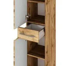 Hochschrank >Livorno< in Wotan-Eiche - 30x180x35cm (BxHxT)