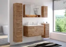 Hochschrank >Livorno< in Wotan-Eiche - 30x180x35cm (BxHxT)