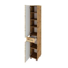 Hochschrank >Livorno< in Wotan-Eiche - 30x180x35cm (BxHxT)