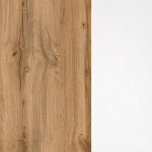 Hochschrank >Paris< in Weiß, Wotaneiche - 30x180x35cm (BxHxT)